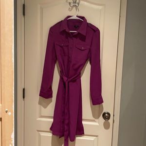 Talbots raspberry popover, belted dress 8